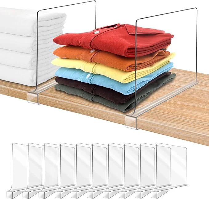 Selected Acrylic Shelf Dividers for Closet Organization 10PCS Closet Shelf Divider Closet Dividers for Shelves Shelf Organizer for Closet Shelf Organizer for Wood Closet Separator ClearAbout This High-Performance