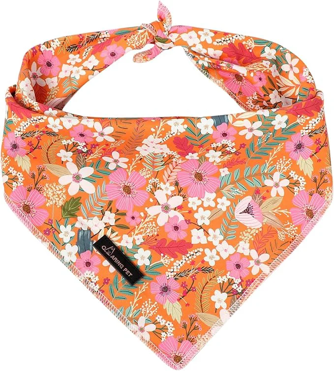 Superior ARING PET Floral Dog Bandanas Flower Leaf Triangle Scarf Natural