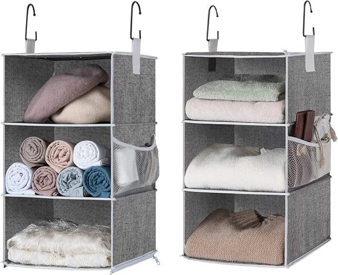 Genuine StorageWorks 6-Shelf Closet Organizers Two 3-Shelf Separable Hanging Shelves for Closet 12 D x 12 W x 48 ¼ H， Canvas GrayAbout ThisOverview Environmentally Friendly