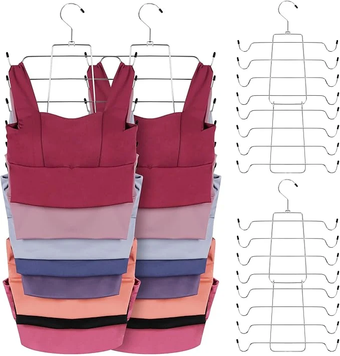Consistent ZEDODIER 6 Pack Tank Top Hanger Space Saving Bra Hangers for Closet Organizer Hanging Bra Organizer Tank Tops Holder with 48 Hooks Metal Closet Organizers and Storage Small Space Solutions SilverAbout ThisOverview Efficient