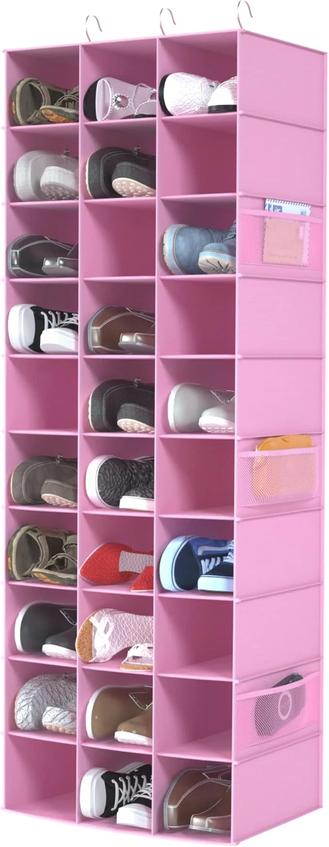 Consistent Libeder Hanging Closet Organizers 30 Section Shoe Shelves Shoe Storage Hanging Shoe Rack Space Saving Shoe Holder PinkAbout ThisOverview Powerful