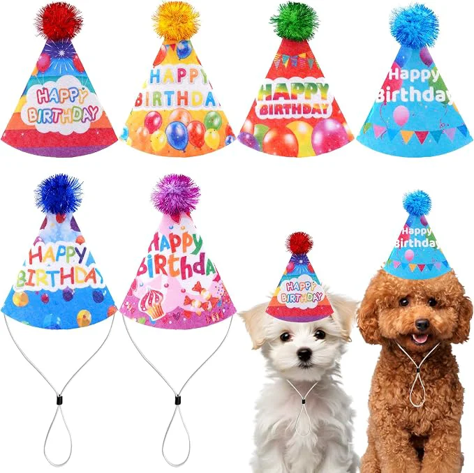 Fashionable 6pcs Pack Dog Birthday Hats Party Hats Innovative