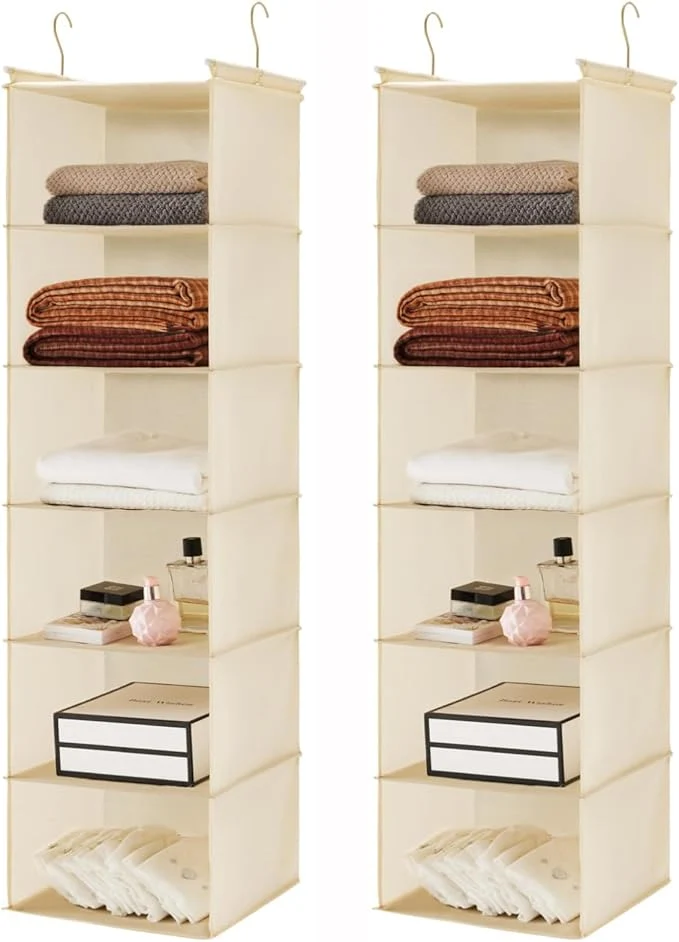 Elite MAX Houser 6 Tier Shelf Hanging Closet Organizer Closet Hanging Shelf with 2 Sturdy Hooks for Storage 2 Pack Foldable Yellow About ThisOverview Healthy