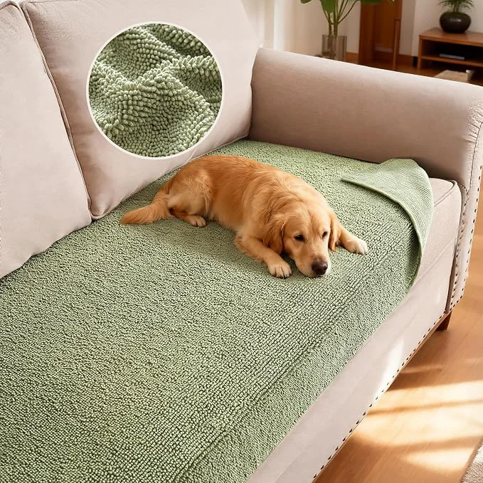 Clean H.VERSAILTEX Non Slip Pet Couch Cover Chenille Dog Bed Protector Thick Soft Efficient