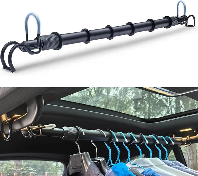 Professional Heavy Duty Telescopic Car Clothes Hanger Bar - Adjustable 30''-66'' Garment Rack Travel Closet Hanging Rod for Vehicle Truck SUV R Extendable Metal Pole for Automobile Clothing Organizers StorageAbout ThisOverview Natural