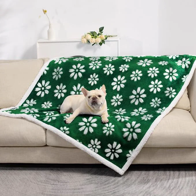 Verified Waterproof Blanket for Dog Cat or Adult Cute 3D Textured Flower Dog Blanket Classic