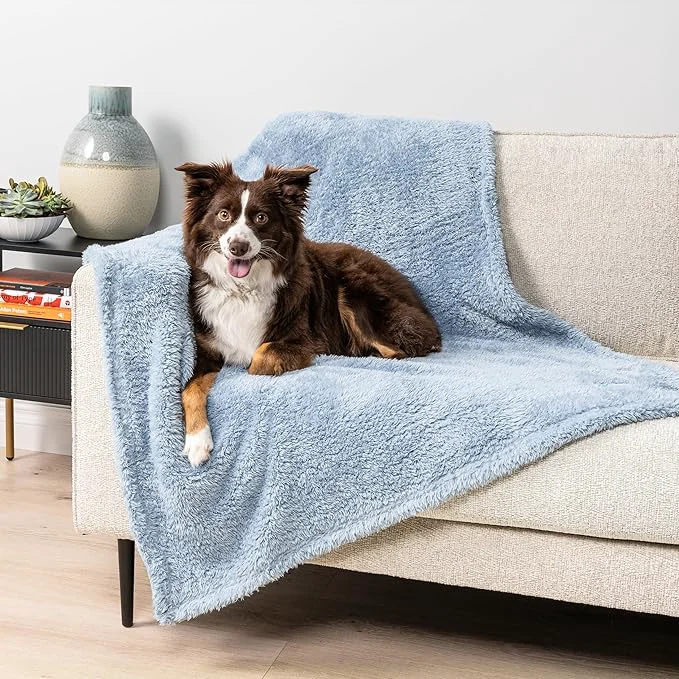 Durable PetAmi Dog Blanket for Large Medium Dogs Blue Fluffy Soft Puppy Blanket Fashionable