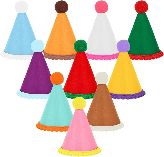 Healthy Hxezoc 10 Pcs Mini Birthday Party Hats Multicolor Lovely Crimping Cone Hats Casual