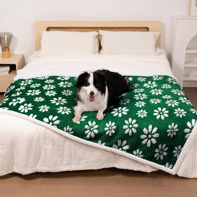 Quality Waterproof Blanket for Dog Cat or Adult Cute 3D Textured Flower Dog Blanket Contemporary