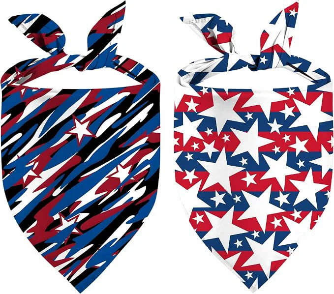 Verified 4th of July Dog Bandanas Independence Holiday Bandana Premium Durable Artisan