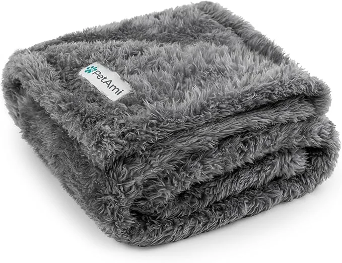 Consistent PetAmi Dog Blanket for Small Medium Dogs Grey Fluffy Soft Puppy Blanket Exceptional