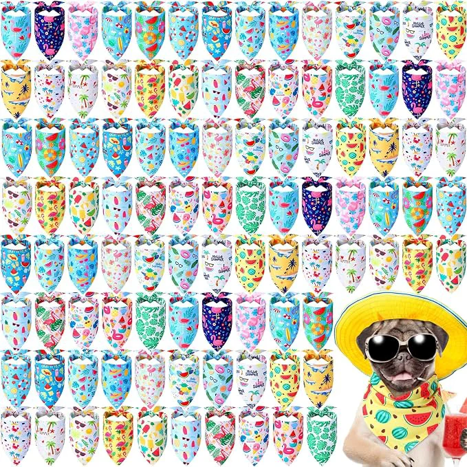 Authentic Sweetude 100 Pieces Dog Bandanas Bulk Bandanas Premium Material