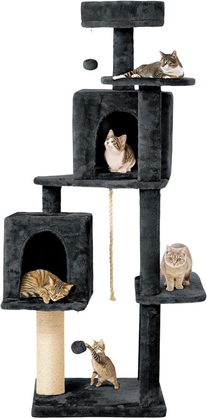 Verified 56-Inch Cat Tree for Large Cats Sisal Scratching Posts Hanging Toys Dependable