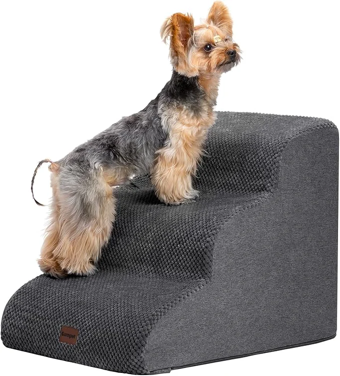 Superior Dog Stairs for Couch Sofa and Chair 3-Step Dog Steps for Small Dogs and Cats Premium