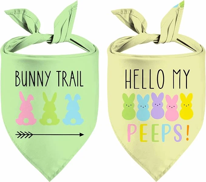 Carefully Designed Easter Dog Bandana 2 Pack Adjustable Holiday Party Pets Easter Egg Rabbit Authentic