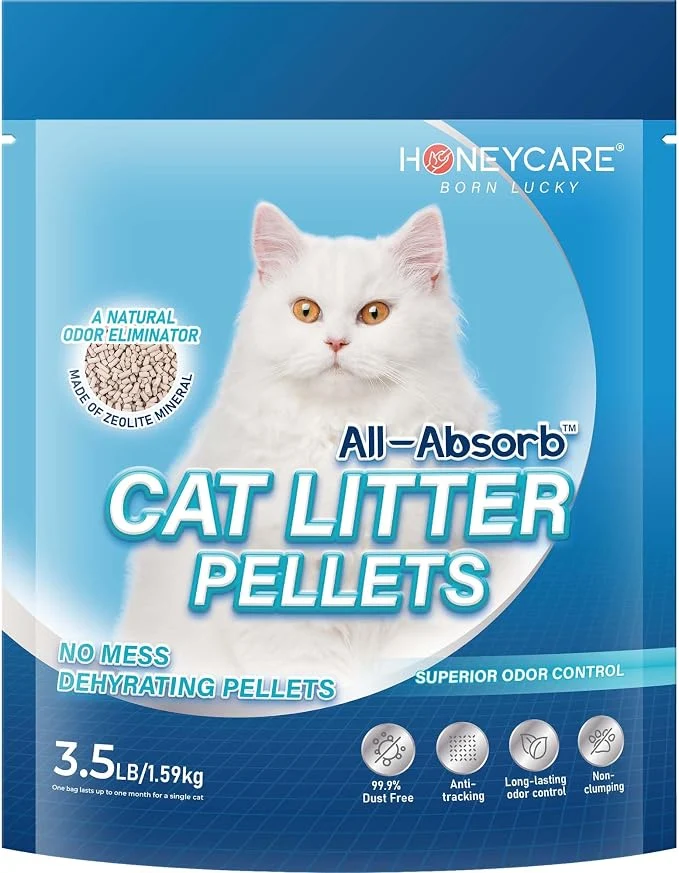Certified Honey Care All-Absorb Cat Litter Pellets Long-Lasting Odor Control Detailed