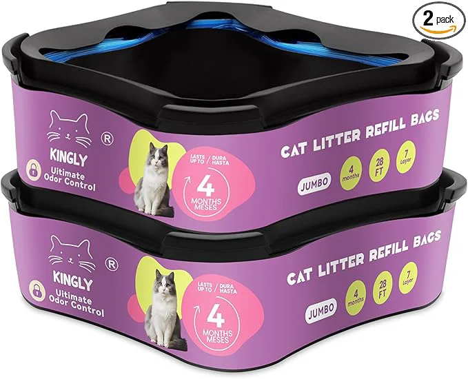 Trendy Premium Cat Litter Refill Bags Jumbo 28FT 2-Pack Lasts Up to 4 Months 2 Fine Crafted