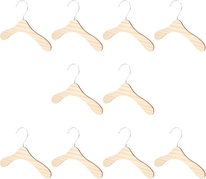 Verified Wooden Dog Clothes Hangers 10pcs 8.66 Inch Sturdy Wear-Resistant Pet Accessory Sustainable