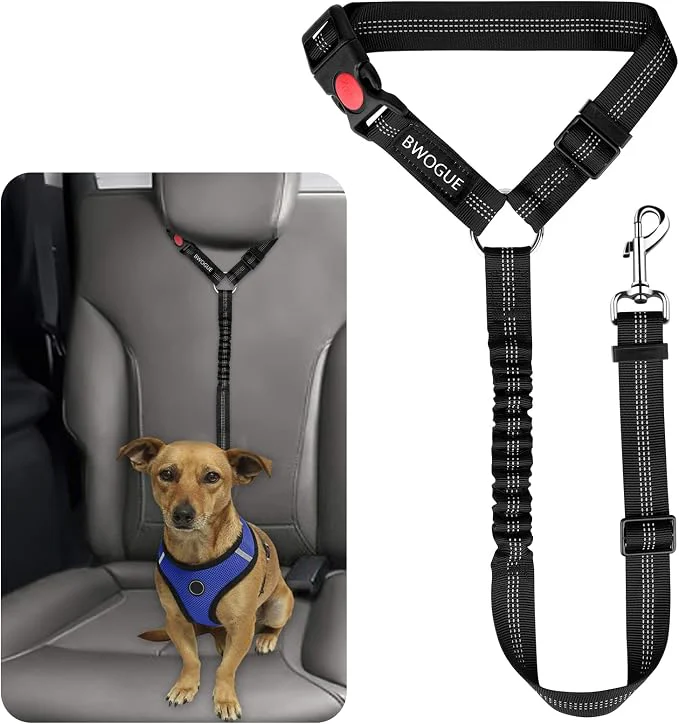 User-Friendly BWOGUE Pet Dog Cat Seat Belts Car Headrest Restraint Adjustable Safety Leads Premium Material