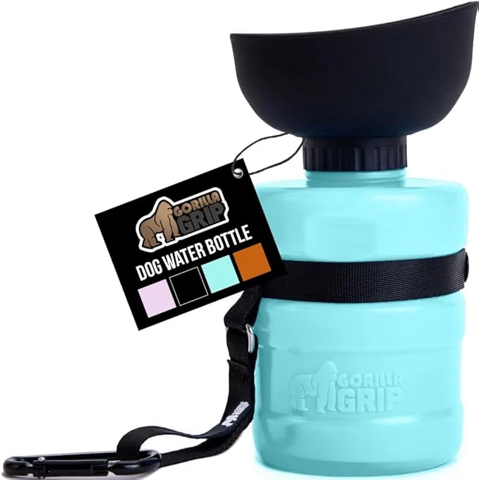 Convenient GORILLA GRIP Dog Water Bottle Portable Water Bowl Dispenser Verified