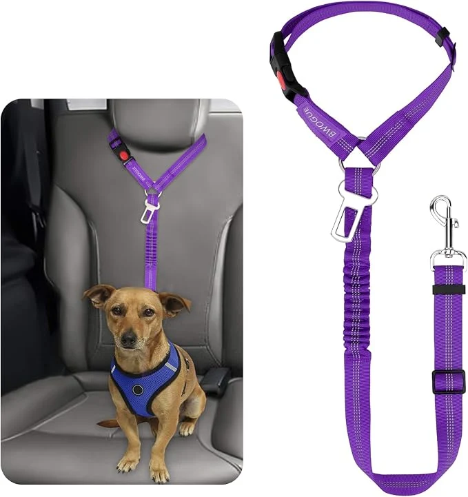 Verified BWOGUE Pet Dog Cat Seat Belt Reflective Car Dog Headrest Restraint Leash Carefully Designed