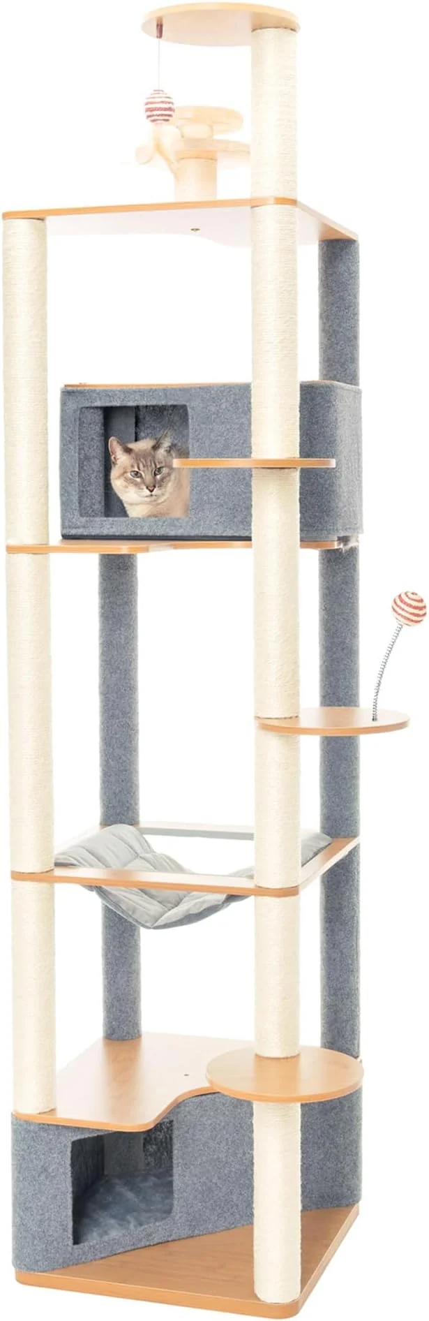 Sustainable Ascentials - Grand Suite Cat Scratcher Playground - Tall Cat Tower Playground Recyclable