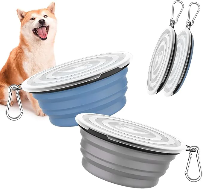 Smooth Pawaboo Collapsible Dog Bowls 2 Pack Silicone Feeding Watering Bowls Artisan
