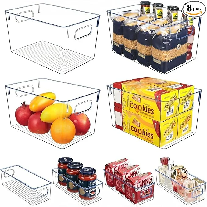 Exceptional Set of 8 pantry organizers and storage Clear Plastic Storage Bins for Kitchen Organization zer Storage Home Edit ContainersAbout ThisOverview Breathable