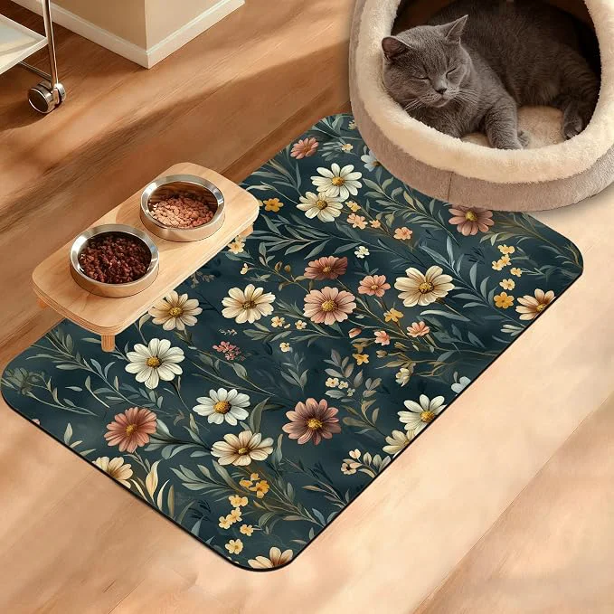 Carefully Designed Dog Bowl Mat First-Class