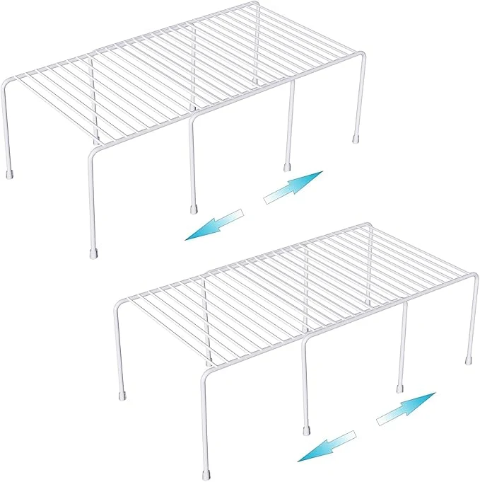 Verified Orgneas Expandable Cabinet Shelf Organizer Rustproof Metal Shelf Riser Kitchen Counter Storage Organizer Rack for Fridge Cabinet Pantry and Bathroom with Scratch Resistant Feet 2 SetsAbout ThisOverview Authentic