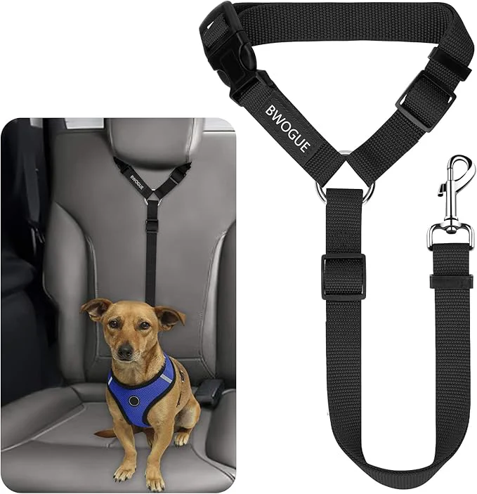 Quality BWOGUE Pet Dog Cat Seat Belts Car Headrest Restraint Adjustable Safety Leads Long-Lasting