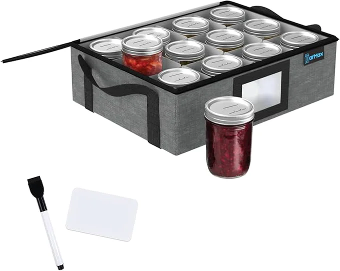 Responsible 8oz 1 2 Pint Jelly Mason Jar Organizer Sturdy Pantry Canning Jar Storage Containers Holds 12 1 2 Pint Mason Jars Foldable Canning Organizer Stackable Home Storage Box w Lid Label holderAbout ThisOverview Specialty
