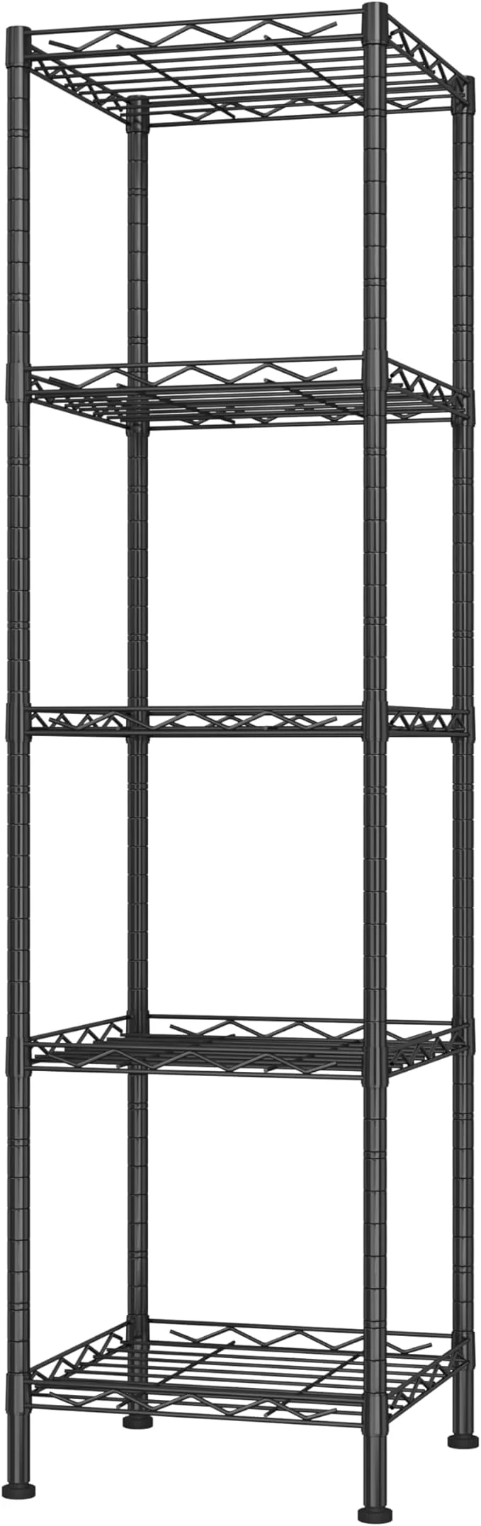 Prestigious HOMEFORT Storage Shelves 5-Wire Shelving Metal Shelving Unit Adjustable Storage Shelves Rack for Kitchen Pantry Bathroom Black 11.4 W x 11.4 D x 46 HAbout ThisOverview Sustainable
