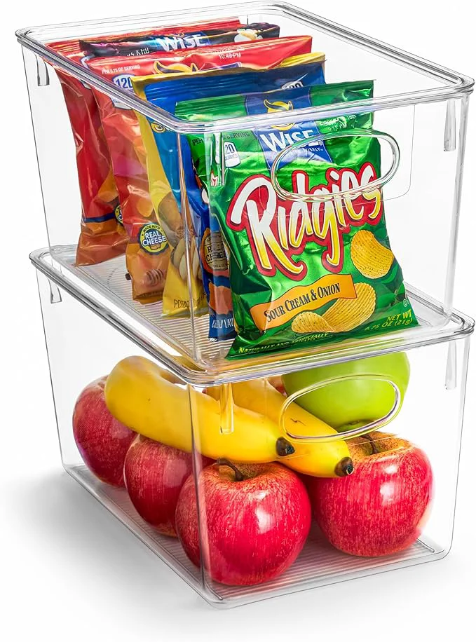 Premium Material Sorbus Large Plastic Storage Bins with Lids - for Kitchen Organization Pantry Organizers and Storage Fridge Organizer Cabinet Organizer Refrigerator Organizer Bins - Clear Storage Bins 2 pack About ThisOverview Lightweight