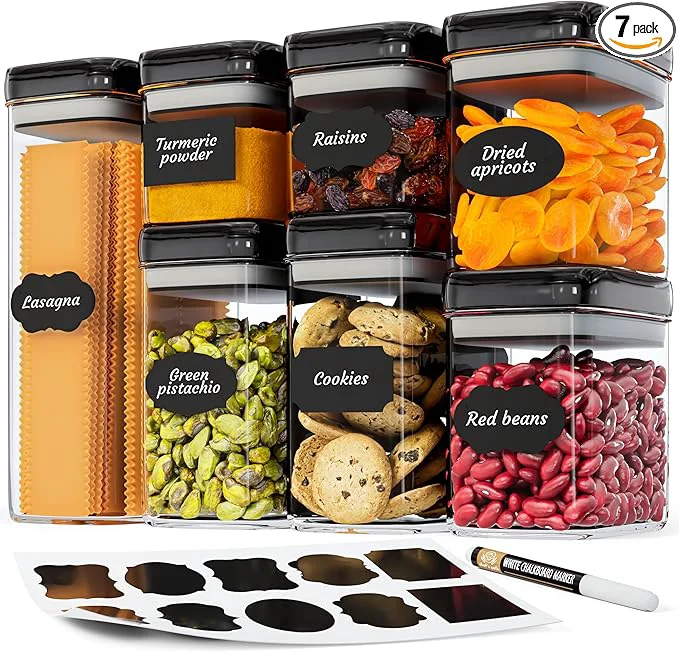 Fine Chef's Path Airtight Food Storage Containers Set for Home Organization - 7 Piece Largest Flip Lock Set w more Capacity - BPA Plastic Dry Food Storage Containers with LidsAbout ThisOverview Next-Generation