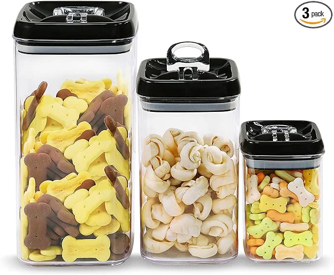 Functional Felli Flip Tite Storage Container with Lid 6 XL Air Tight Ring Lock Top Clear Acrylic Canister Set for Kitchen Pet Cat Dog Food Treats Nest-L Black NLQUA4-050 870191 About ThisOverview Consistent