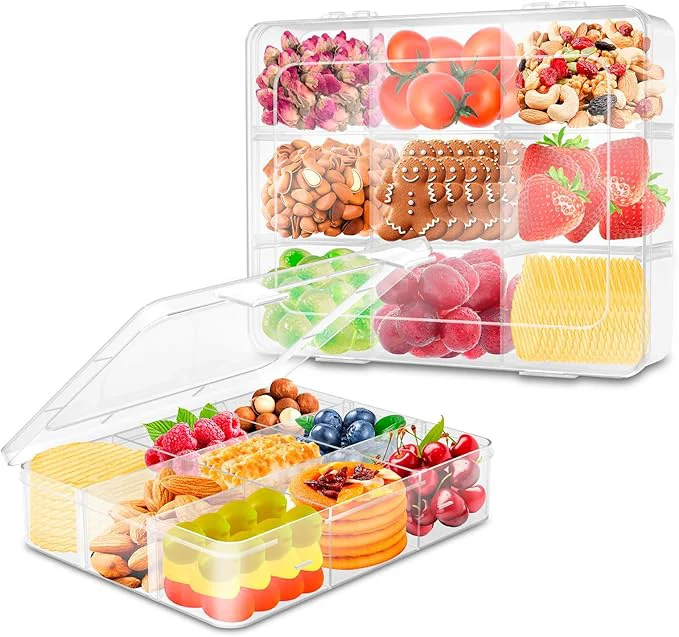 First-Class AQSXO 12 Pcs Snack Box Container 9 Compartments Snack Containers Reusable Meal Prep Lunch Containers.About ThisOverview Dependable