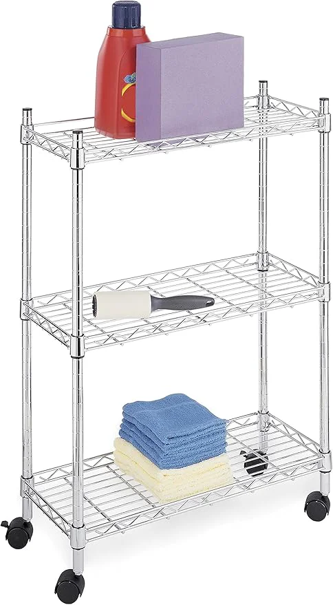 Green Whitmor 3 Tier Shelving Unit Metal Storage Shelves Adjustable Heavy Duty Shelf with Wheels 400 lbs Capacity per Shelf 1200 lbs Total for Home Garage Workshop 23 L x 13 W x 30 H ChromeAbout ThisOverview Versatile