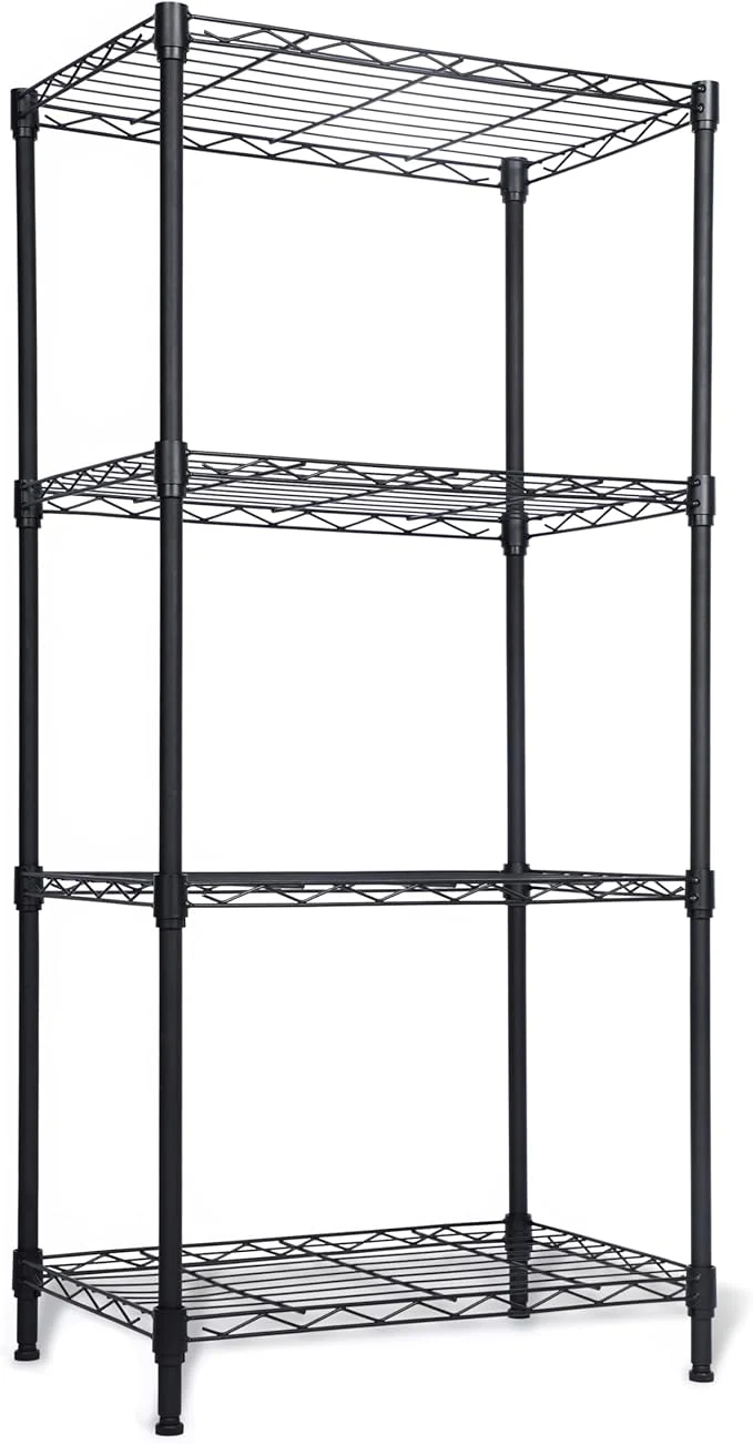 Exclusive Whitmor 4 Tier Storage Shelves Heavy Duty Metal Shelving 400 lbs Capacity per Shelf 1600 lbs Total Easy Assembly for Kitchen Garage Plant 18 L x 12 W x 38 H BlackAbout ThisOverview Relaxed
