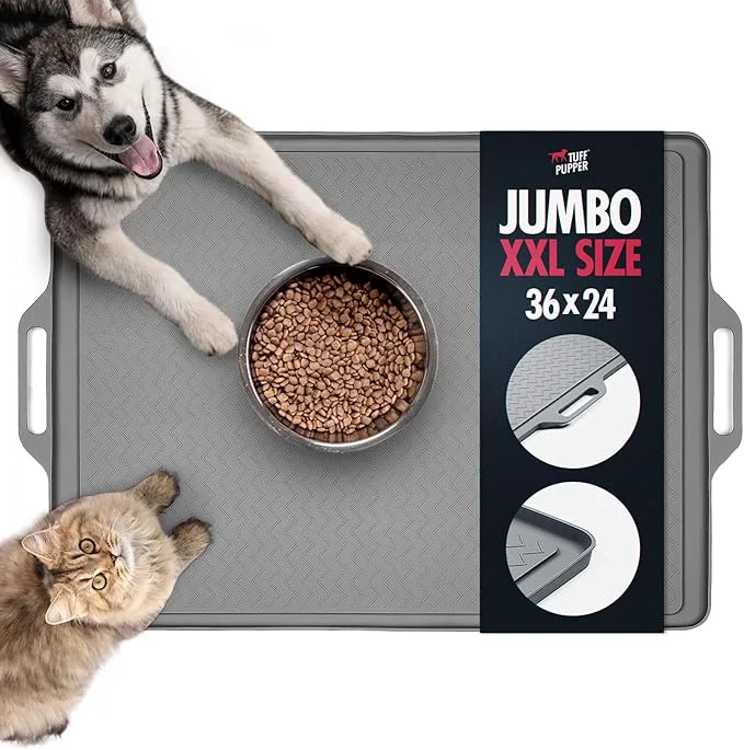 Fashionable Tuff Pupper XXL Dog Feeding Mat 36x24 Contemporary