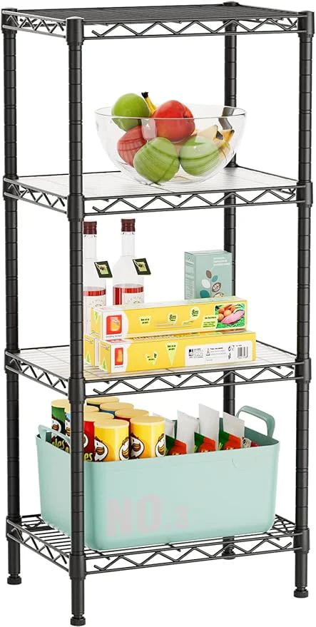 Environmentally Friendly 4 Tier Adjustable Storage Shelves Metal Utility Shelf Wire Shelving Unit Organizer Rack for Home Kitchen Office Bathroom Pantry Room 12 D x 18 W x 44 HAbout ThisOverview Lightweight