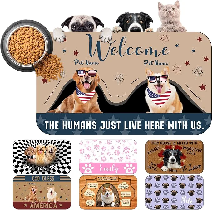 Specialty Personalized Dog Cat Mat with Name Photo Custom Placemat Feeding Mats High-End
