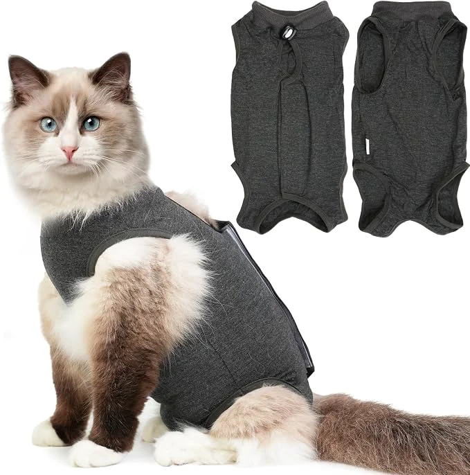 Eco-Friendly Cat Recovery Suit for Spay Abdominal Wounds Kitten Onesie Bodysuit for Cats Healthy