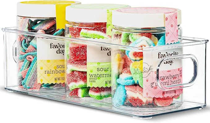 Easy-to-Use Plastic Food Storage Clear Container Bin with Handles for Organizing Kitchen Pantry Refrigerator zer Pantry Cabinet Closet Bathroom. 10 X4 3 About ThisOverview Powerful