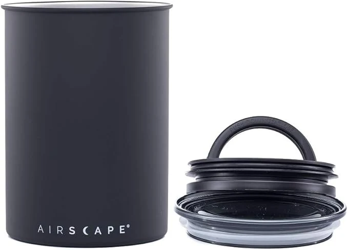 Reusable AirScape Planetary Design Stainless Steel Coffee Canister Food Storage Container US Patented Inner Plunger Lid REMOVES Excess Oxygen Don't Buy airtight Buy AIR-Less Medium Matte Black About ThisOverview User-Friendly