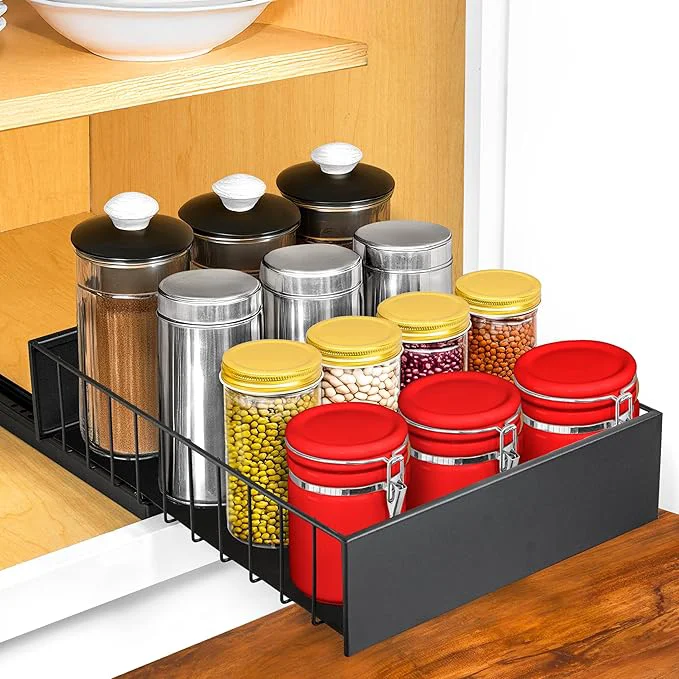 Enhanced LYNK PROFESSIONAL® Pull Out Cabinet Organizer 10 x 14 Single Tier Slide Out Drawers for Kitchen Cabinets - Sliding Pull-Out Pantry Shelves – Home Shelf Organizers - Lifetime Ltd. Warranty BlackAbout ThisOverview Convenient