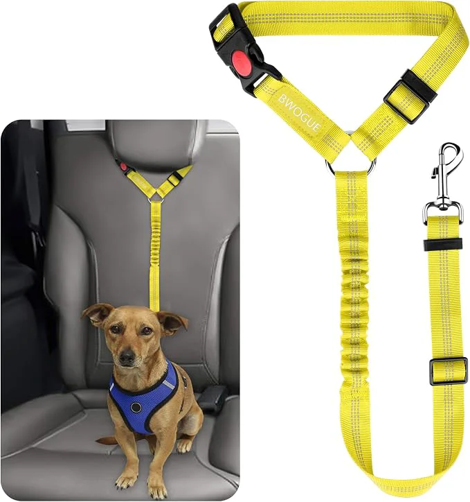 Natural BWOGUE Pet Dog Cat Seat Belts Car Headrest Restraint Adjustable Safety Leads Versatile