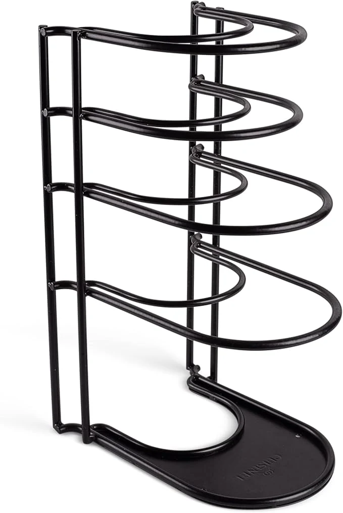 Prestigious Cuisinel Pots and Pans Organizer Rack - 60 to 100-LBS Capacity Extremely Heavy Duty - 8mm Thick - Made in India - Matte-Black 15.9 -Tall 5-Tier Space Saving Kitchen Cookware StorageAbout ThisOverview Certified