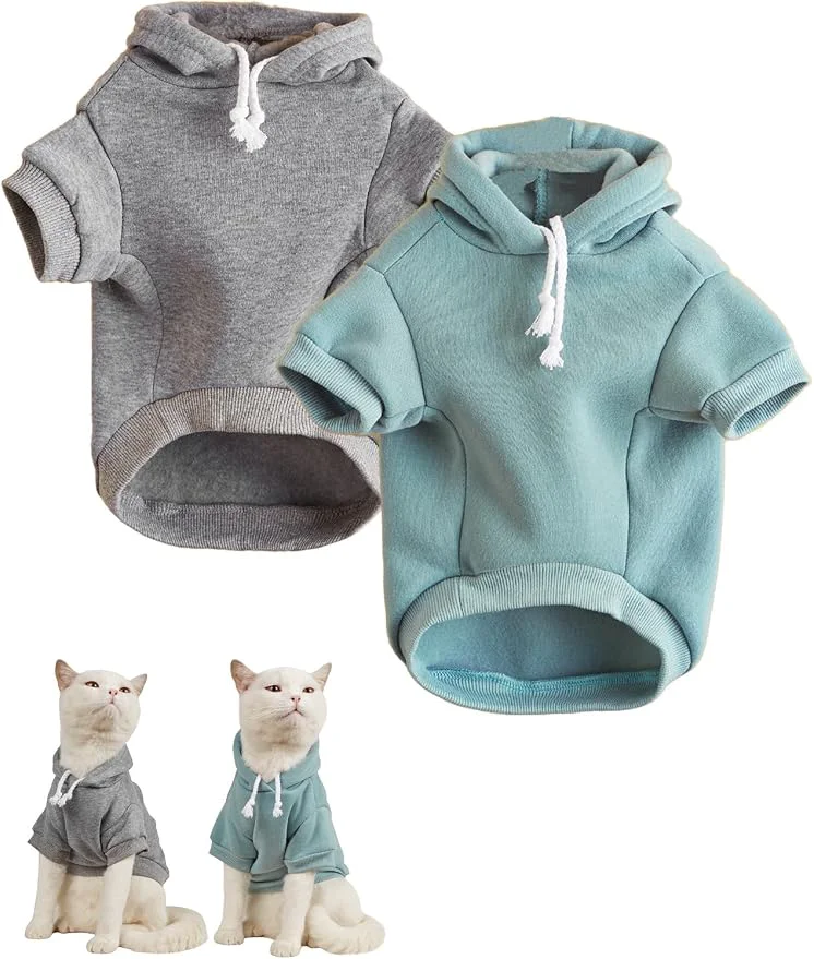 Casual QWINEE Basic Dog Hoodie Sweatshirt Puppy Sweater Warm Cat Costumes Pet Clothes Responsible