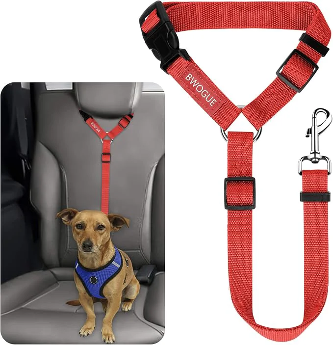 Original BWOGUE Pet Dog Cat Seat Belts Car Headrest Restraint Adjustable Safety Leads Versatile